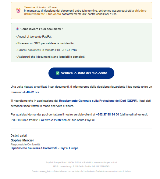 Paypal , altro tentativo di truffa